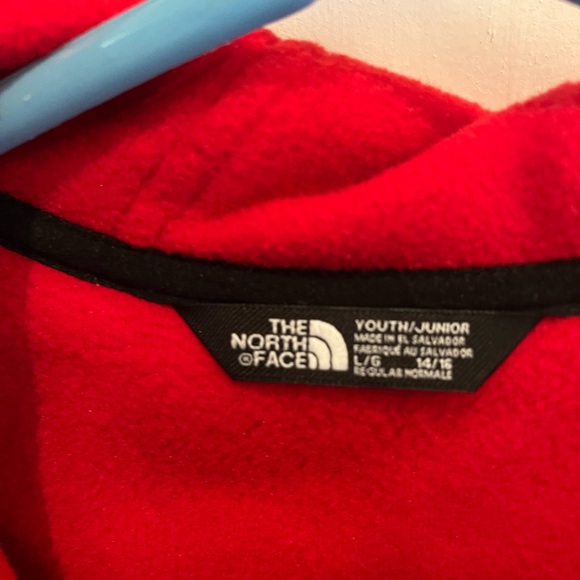 Red North Face fleece zip up jacket - Picture 3 of 3